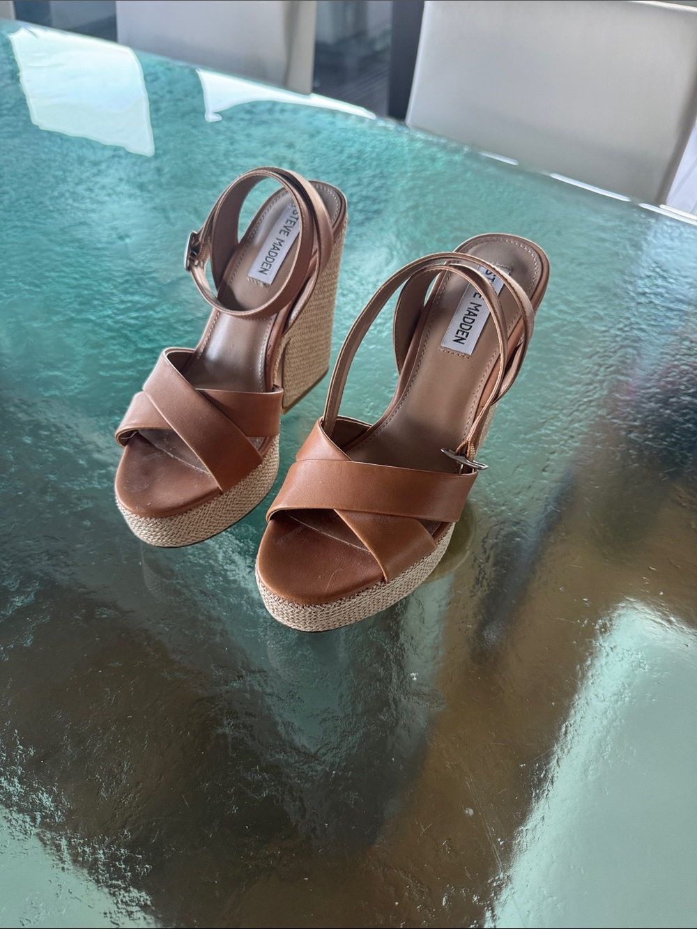 Steve Madden Brown Wedge Espadrille Sandals